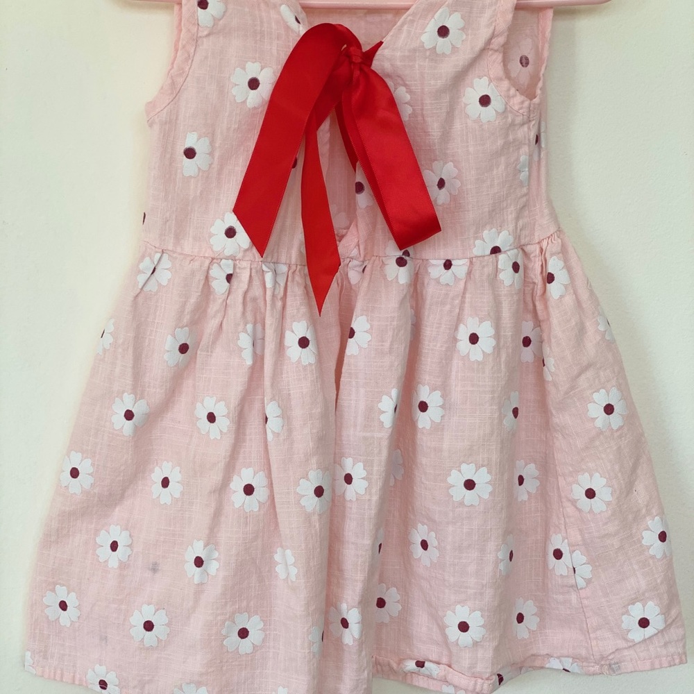 Pink Dress with Red Ribbon - Picture 2 of 2